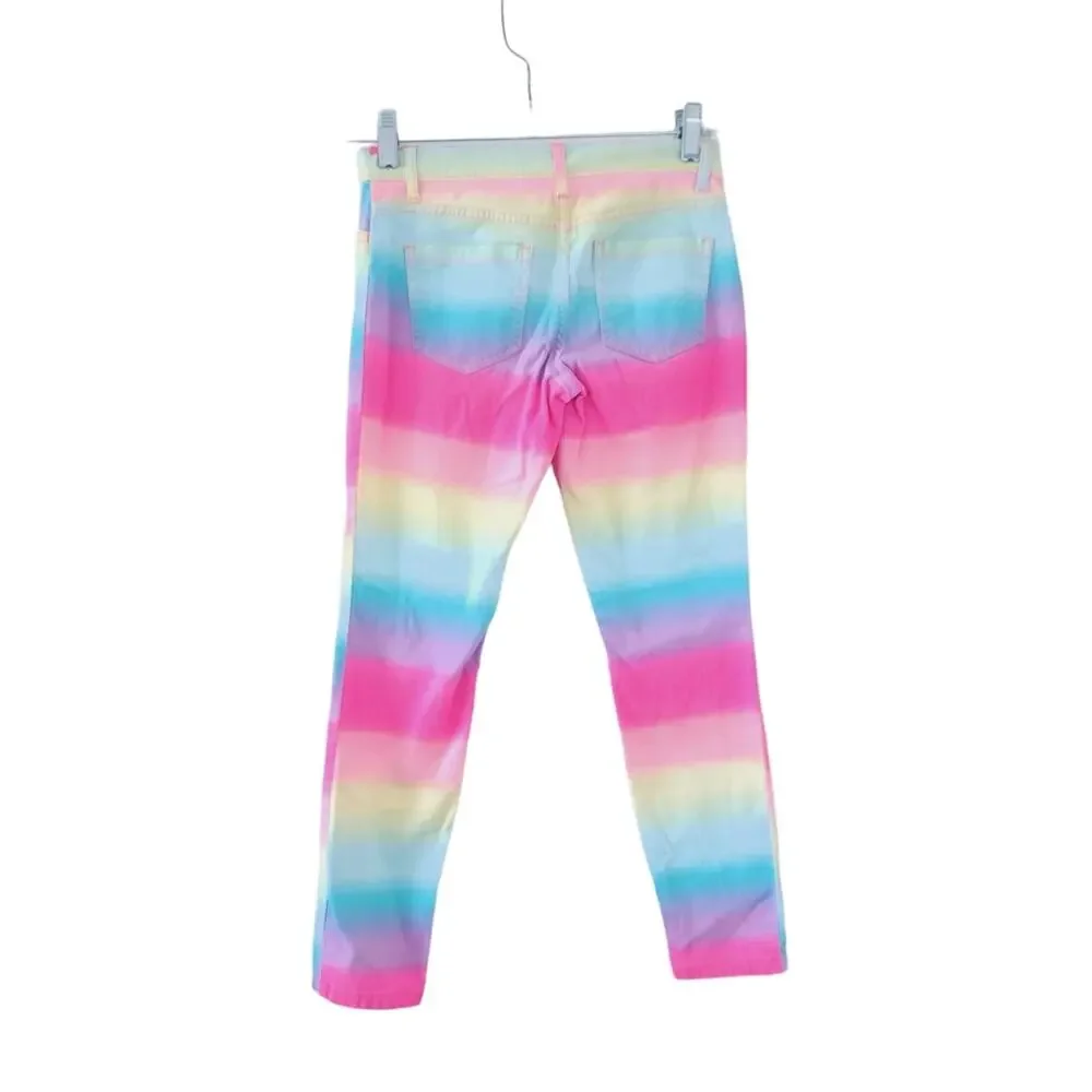 Children's Place Girls Pants Sz 10 Tie Dye Rainbow Ombre, Adjustable Waist